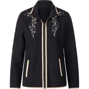 Dames Fleecejack in zwart/sesam