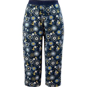 Dames Capri-pyjamabroek in donkerblauw geprint