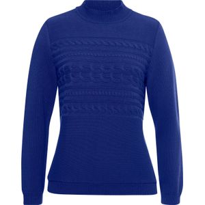 Pullover - Royalblauw - 100% Katoen - Lange Mouwen - Staande Kraag