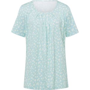 Dames Lang shirt in mint/wit bedrukt