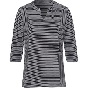 Dames Shirt met 3/4-mouw in zwart/wit gestreept