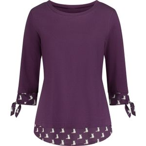 Dames 2-in-1-shirt in druiven-wit