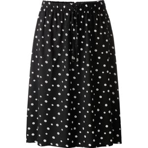 Dames Geweven rok in zwart gestippeld
