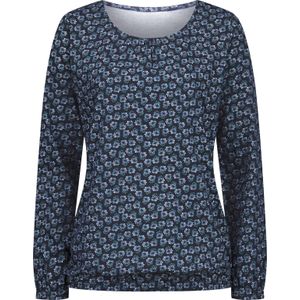 Nachtblauw-salie-gedessineerd Longsleeve - 100% Katoen