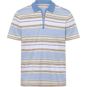 Poloshirt - Wit Gestreept - 100% Katoen - Korte Mouwen