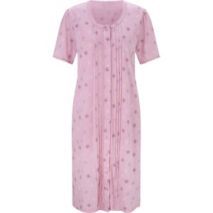 wäschepur - Nachthemd - Rosé gedessineerd - Korte Mouwen - Kant Applicaties