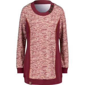 Dames Sweatshirt in donkerrood/wit gemêleerd