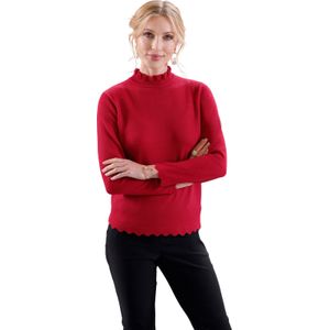 Dames Trui met opstaande kraag in rood
