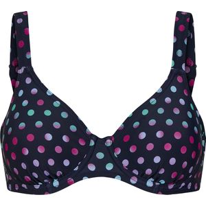 Dames Bikinibovenstukje in marine/magenta bedrukt