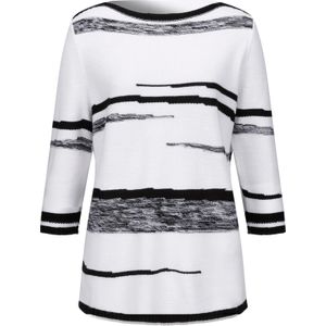 Trui - Wit/Zwart Gedessineerd - 100% Polyacryl