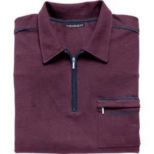 Heren Poloshirt met lange mouwen in aubergine