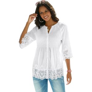 Dames Kanten blouse in wolwit