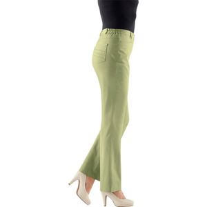 Wandelbroek - Lindegroen - 97% Katoen, 3% Elastaan - Steekzakken, Knoop en Ritssluiting