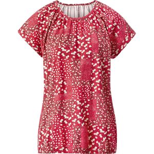 T-shirt - Aardbei/Champagne - 100% Katoen - Gebloemd Gedessineerd