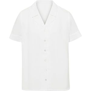 Classic Basics - Blouse - Wit - Korte Mouwen - V-hals - Reverskraag