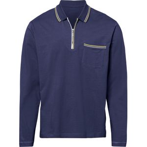 Marine - Longsleeve - Katoen - Ritssluiting - Polokraag