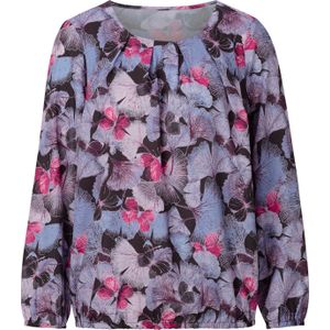Dames Blouse met print in druif/fuchsia bedrukt