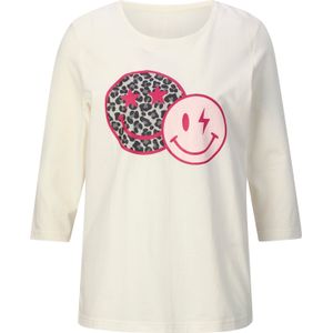 Dames Shirt met 3/4-mouw in ecru/pink