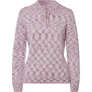 Dames Trui met opstaande kraag in lichtroze gemêleerd