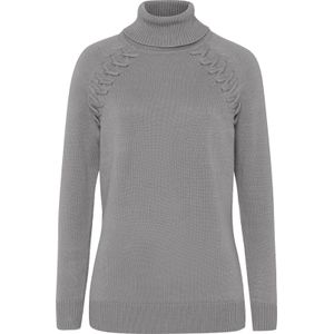 Dames Rolkraagtrui in steengrijs/gemêleerd
