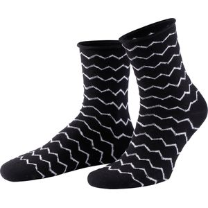 Huissokken - Zwart/Wit - 80% Katoen, 18% Polyamide, 2% Elastaan - 4 Paar