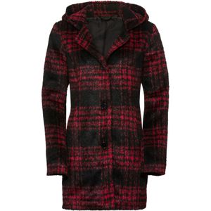 Classic Basics - Outdoorjack - Zwart/rood geruit - Met Capuchon - Lange Mouwen