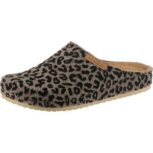 Dames Pantoffels in beige gedessineerd