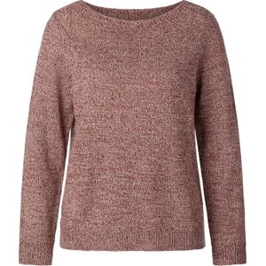 Dames Pullover met lange mouwen in roodbruin/ecru gemêleerd
