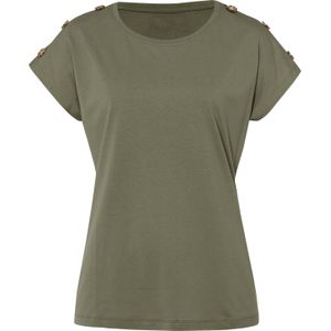 T-shirt - Kaki - 100% Katoen