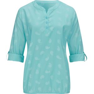 Dames Comfortabele blouse in winterturquoise geprint