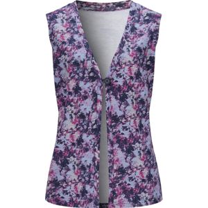 Dames Jersey vest in orchidee/marine bedrukt