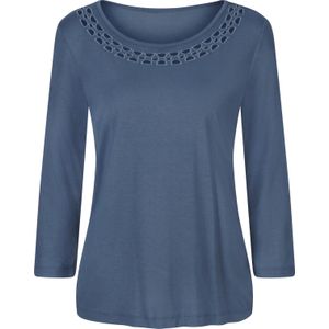 T-shirt - Rookblauw - 95% Viscose, 5% Elastaan