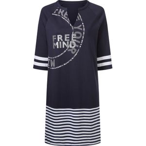 Dames Sweatjurk in marine/wit
