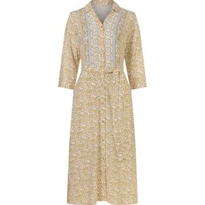 Dames Bedrukte jurk in ecru/camel bedrukt