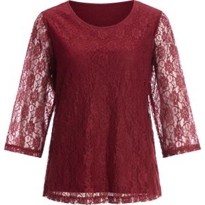 Dames Kanten shirt in donkerrood