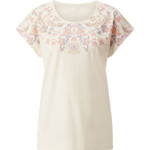 T-shirt - Gedessineerd - Champagne/Rosé - 100% Katoen