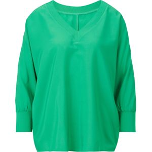 Dames Blouse - Grasgroen - Oversize - V-hals - Vleermuismouwen