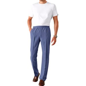 Heren comfortbroek in blauw gemêleerd