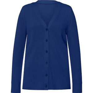 Royalblauw Vest - Katoen - Lange Mouwen - Knoopsluiting
