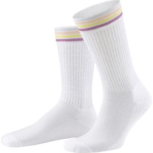 Dames Tennissokken in wit gestreept
