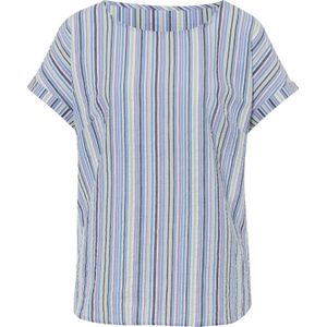 Blouse - Wit/Lavendel - 100% Katoen - Gedessineerd Gestreept