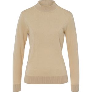 Pullovers - Zand - 100% Polyacryl - Lange Mouwen - Staande Kraag