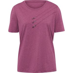 Dames Shirt met korte mouwen in malve gemêleerd