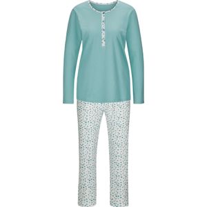 Dames Pyjama's - Mint - Set van 2 - Lange Broek - Bedrukt en Effen