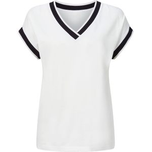 Ecru T-shirt - 100% Katoen - Korte Mouwen - V-hals