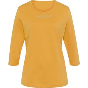 Shirt - Oker - 100% Katoen - Ronde Hals - 3/4-Mouwen