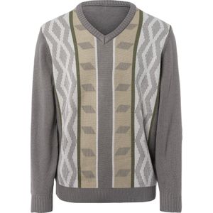 Pullover in grijs gedessineerd