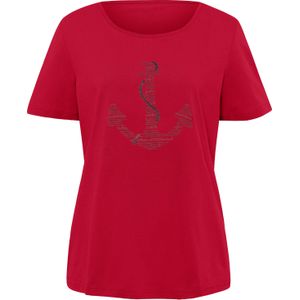 T-shirt - Rood - 100% Katoen - Gedessineerd