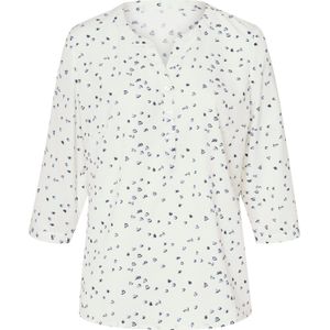 Dames Comfortabele blouse in ecru/marine geprint