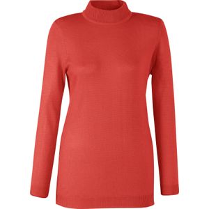 Pullover - Terracotta - 100% Polyacryl - Lange Mouwen - Staande Kraag